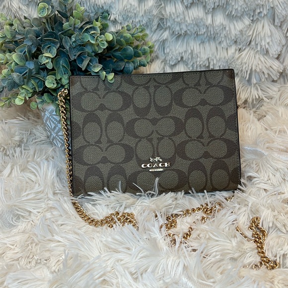 Coach Handbags - Coach Slim Crossbody Gold/Khaki Saddle